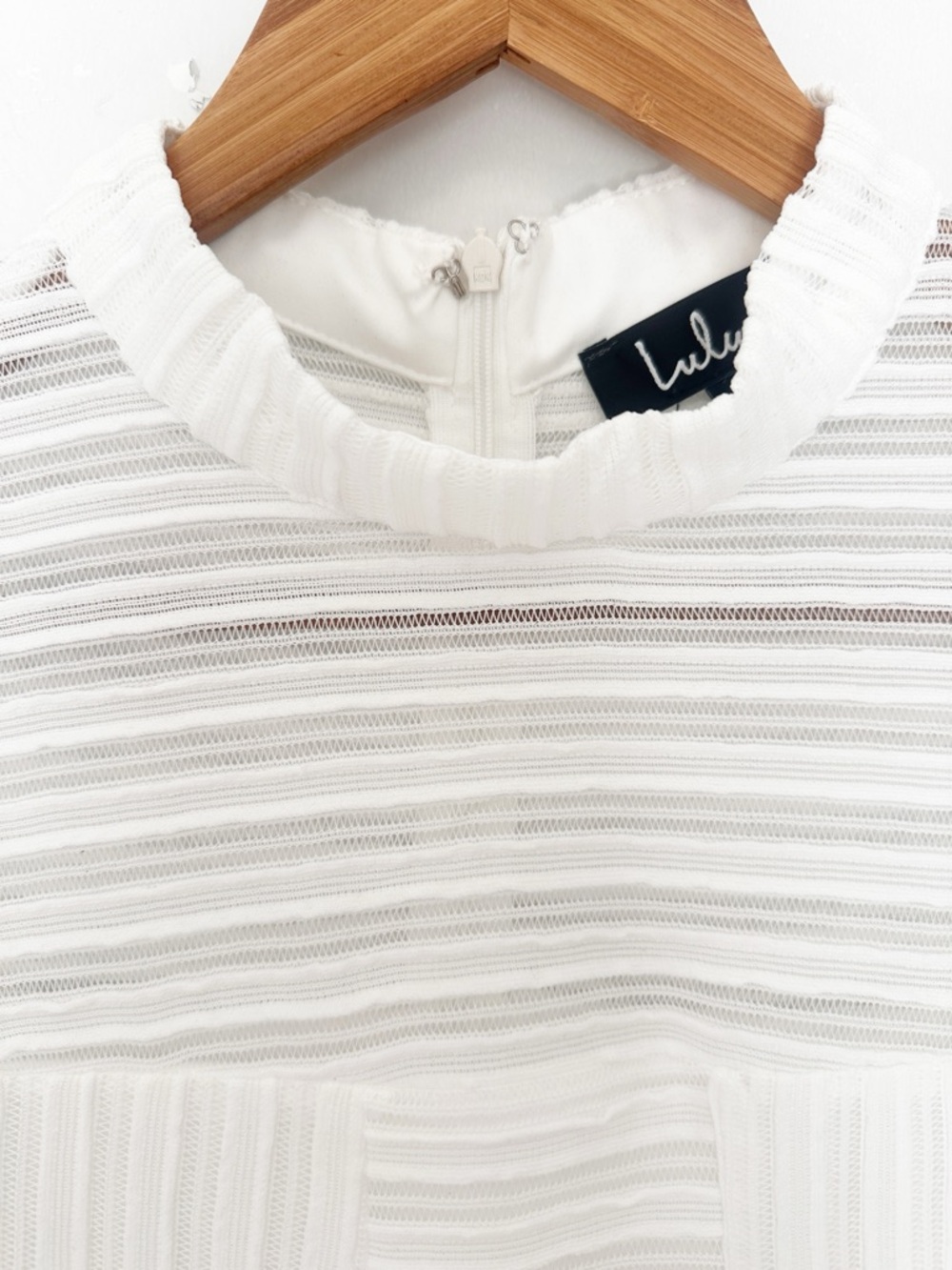 Lulus For Always White Ruffled Long Sleeve Dress L - Picture 6 of 12
